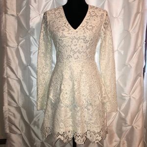 Long Sleeve White Lace Dress